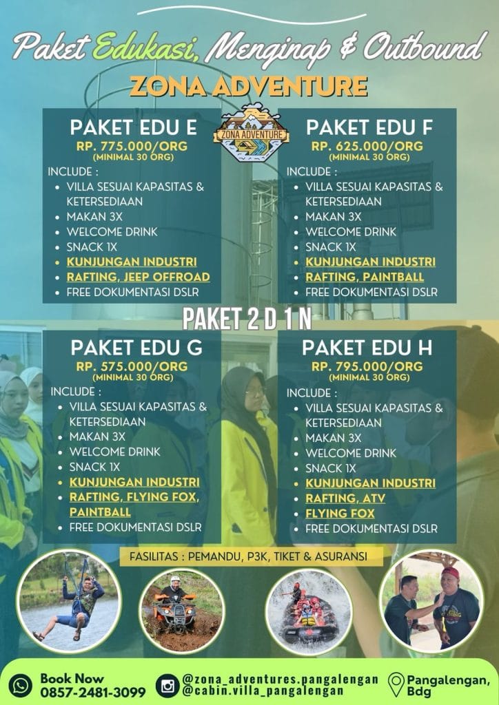 Paket Edukasi, Menginap & Outbound (E,F,G,H)