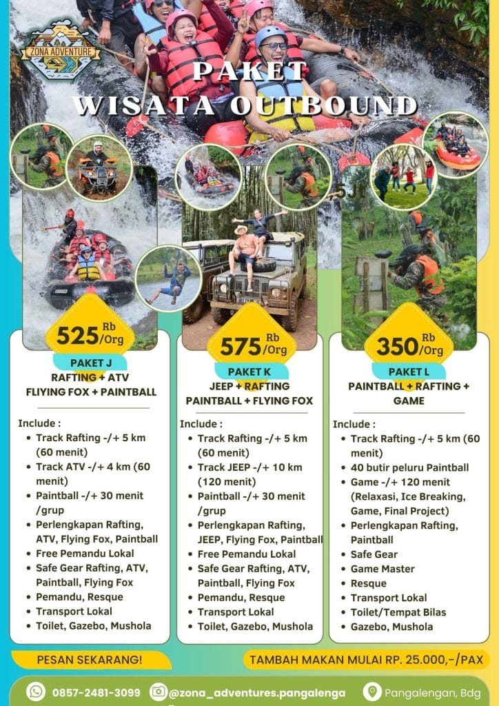 Paket Wisata Outbound Premium Zona Adventure Pangalengan